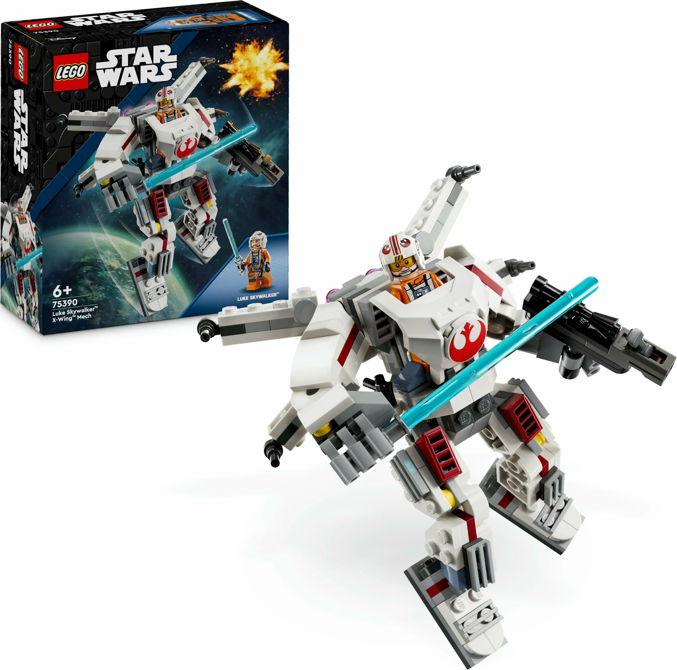 Set ndërtimi LEGO Star Wars Luke Skywalker X-Wing Mech 195 pjesë, shumëngjyrësh