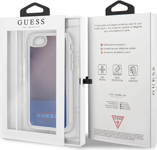 Mbështjellës Guess California Glow in the dark për iPhone 7/8/SE 2020, Kuq