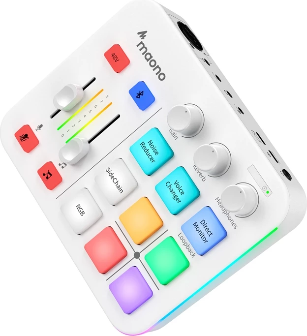 Kartë zanore e jashtme Maono G1 Neo, e bardhë, me ndriçim RGB