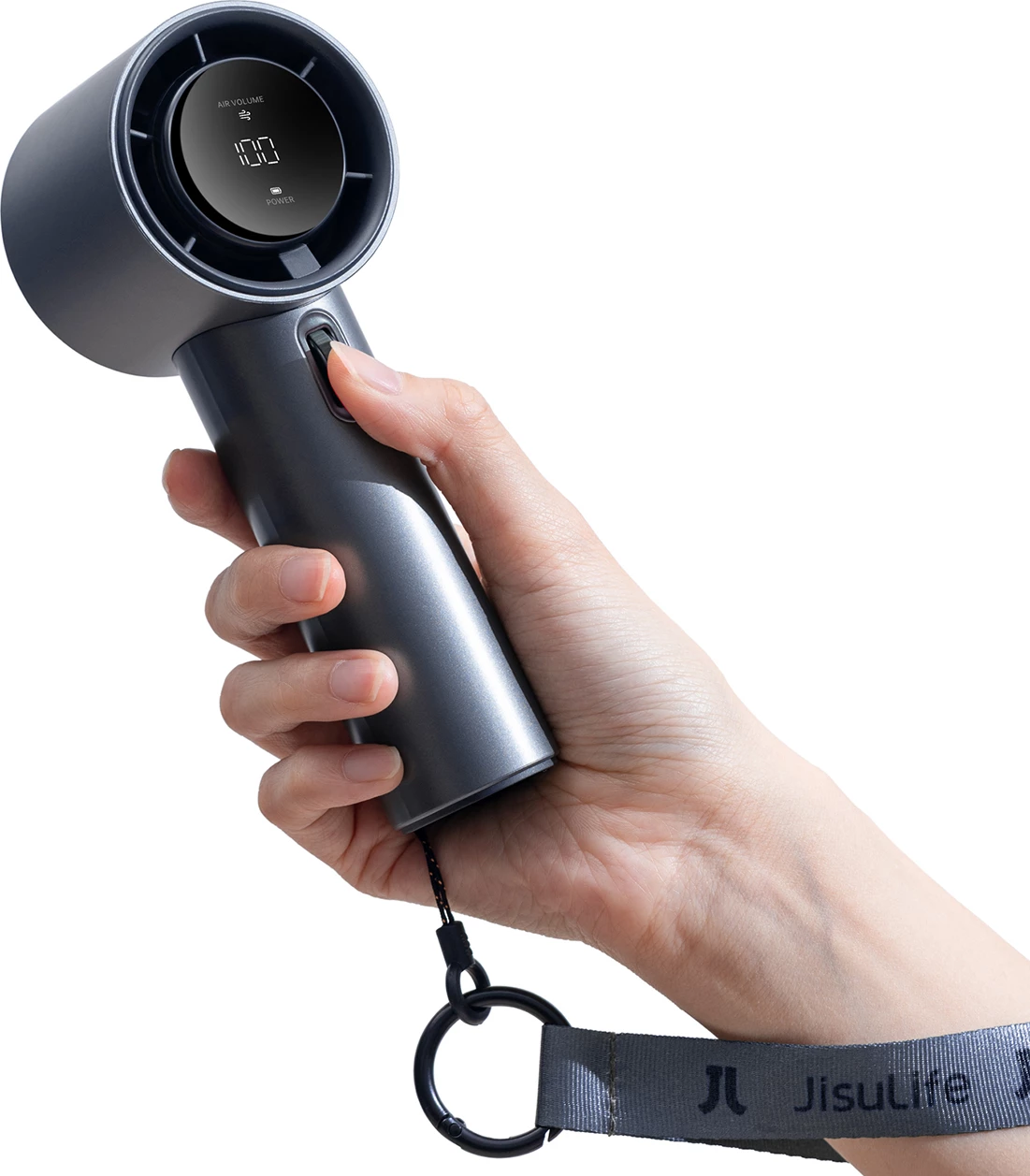 Ventilator dore Jisulife Pro1 FA53, 3600 mAh, ekran LED, USB-C, kaltër e errët