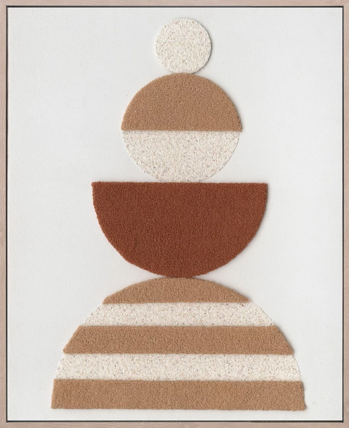 Pikturë dekorative Boho Balance, kanavacë, dru natyral, terrakotë/bezhë, 80x100x5cm