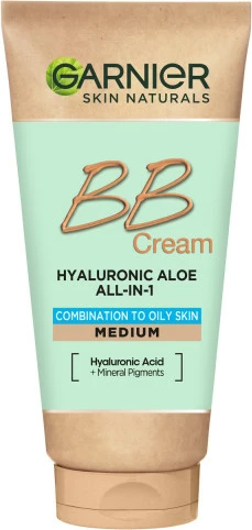 BB krem Garnier Hyaluronic Aloe All-In-1 për lëkurë të yndyrshme dhe të kombinuar, tanned, 50ml