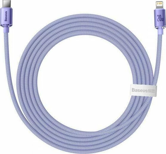 Kabllo USB-C në Lightning Baseus FD-2310 2 m 2.4A, vjollcë, 1 copë