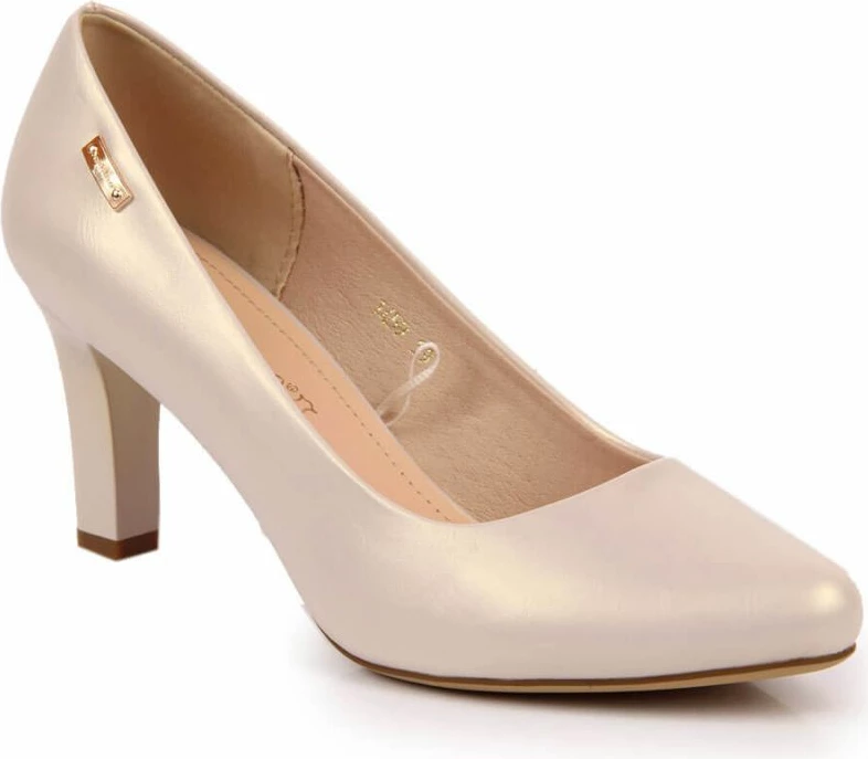 Këpucë me taka Sergio Leone femra, bezhë