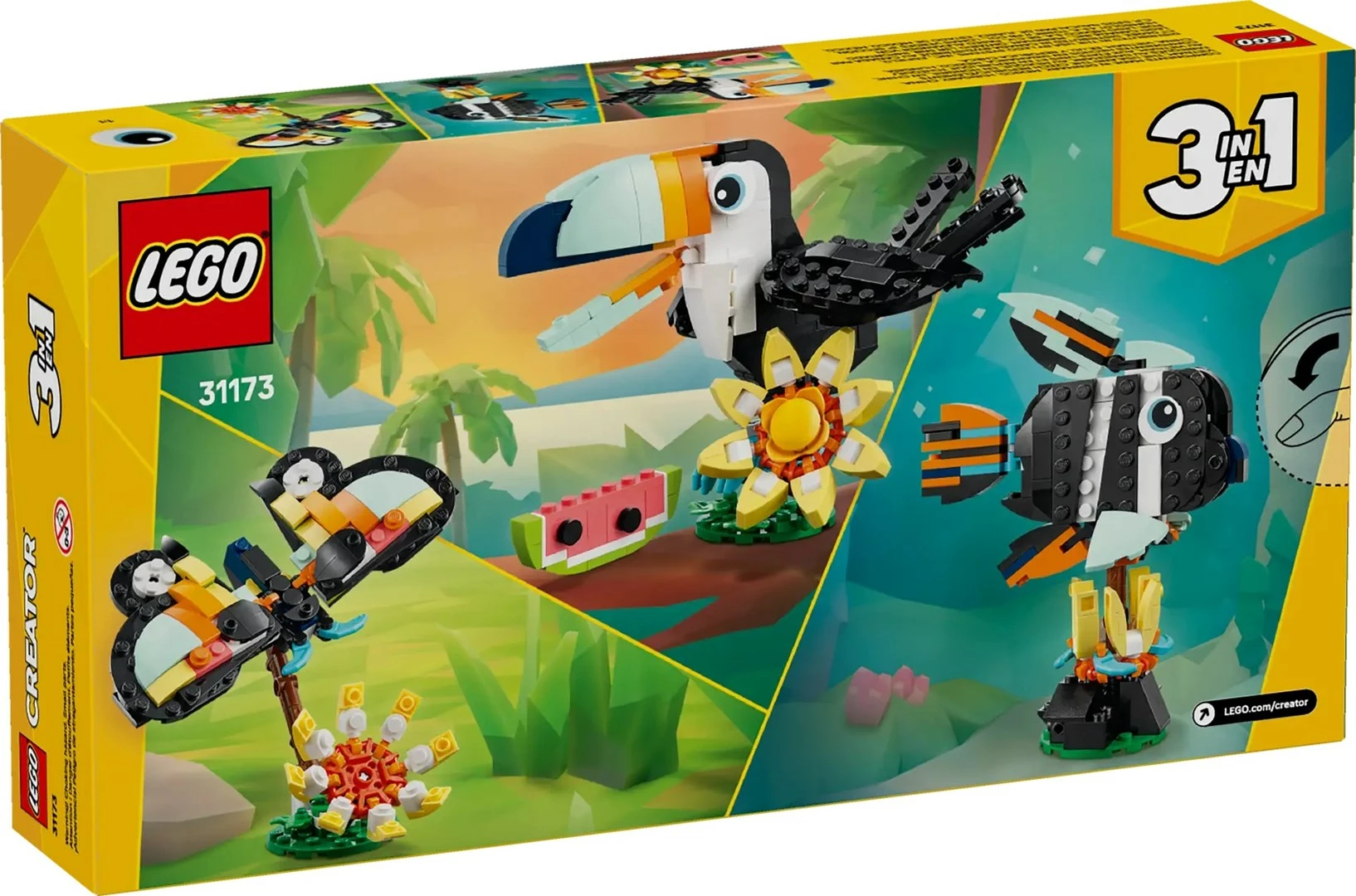 Set LEGO Creator 3-in-1 31173 Wild Animals: Tropical Toucan, 225 pjesë