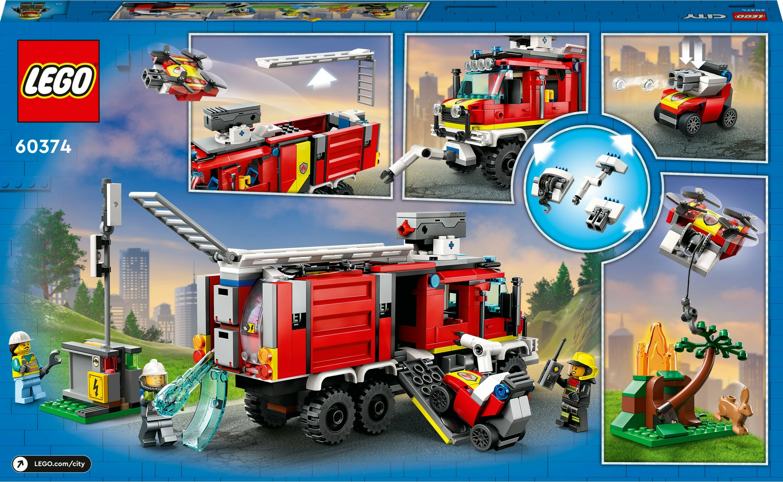 Set ndërtimi LEGO City Fire Command Unit, 502 pjesë, plastikë, shumëngjyrëshe