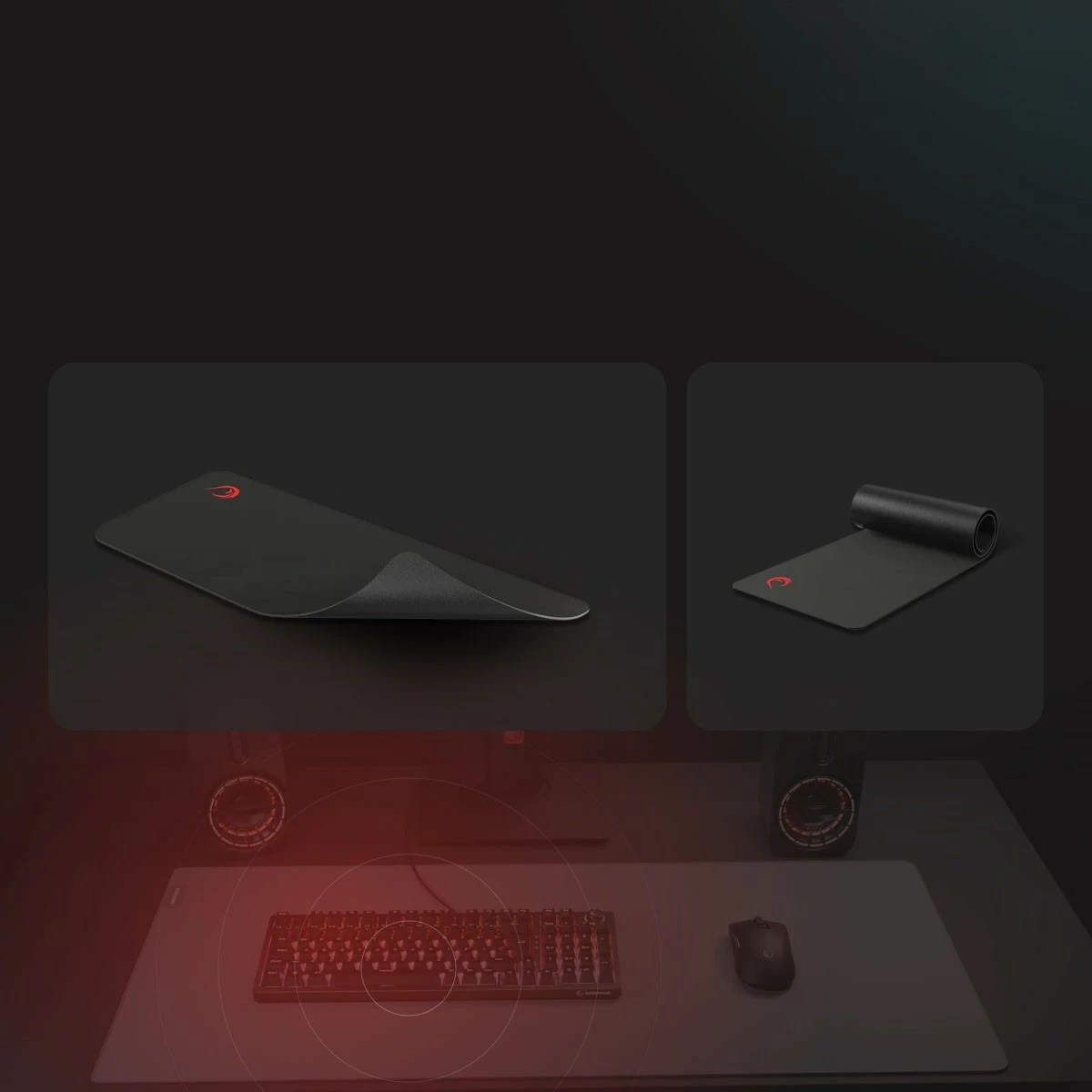 Mauspad Rampage Pulsar Pro M 35x29cm jacquard e zezë