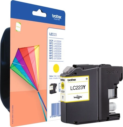 Toner Brother LC223Y, 550 faqe, Ngjyrë Verdhë