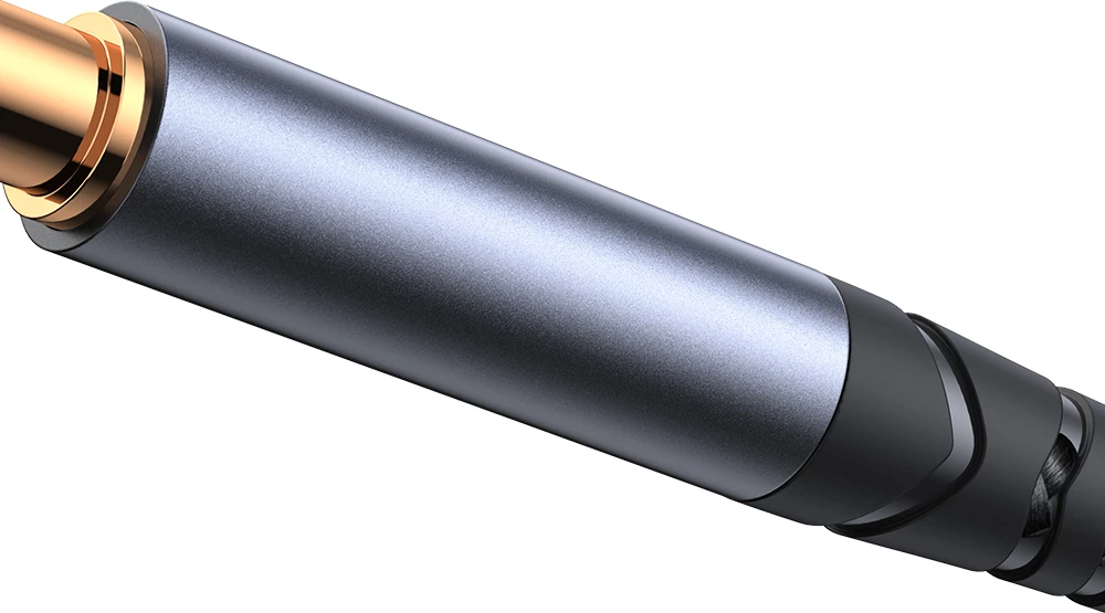 Kabllo audio 3.5 mm mini jack në Lightning, Joyroom SY-A06, 1.2 m, HiFi DAC, gërshetim najloni, e zezë