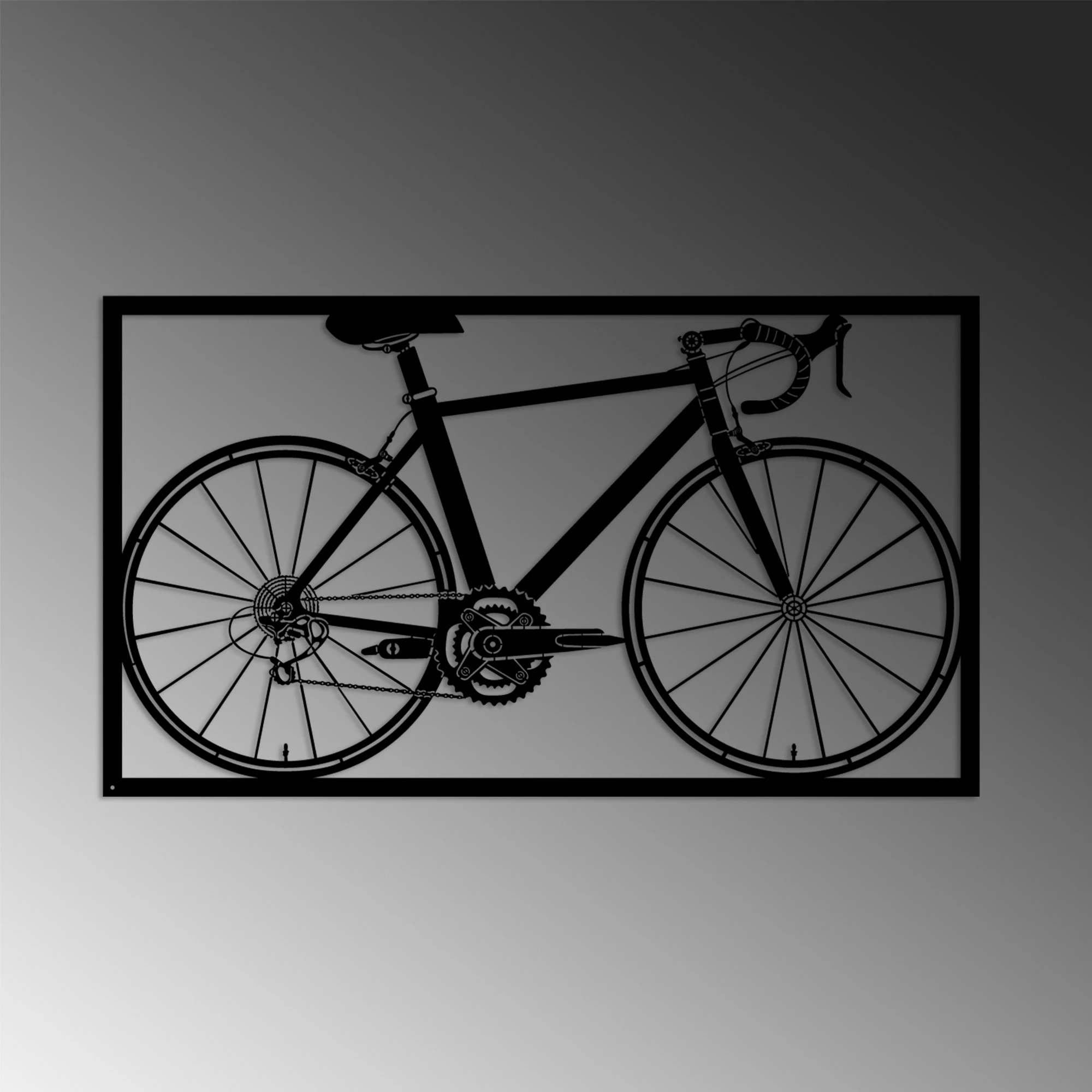 Aksesor dekorativ metalik për mur, Wallity Seleste-1, ngjyrë e zezë, 70x41cm