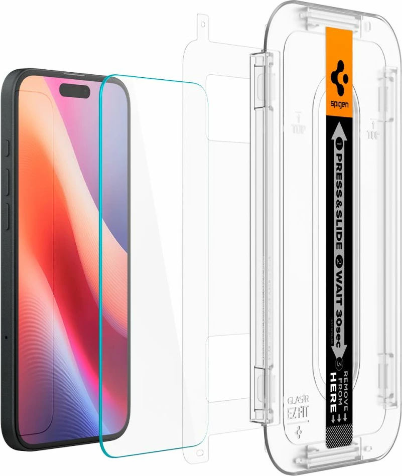Mbështjellës xhami Spigen Glas.tR EZ Fit për iPhone 15/16, transparent, 1 copë