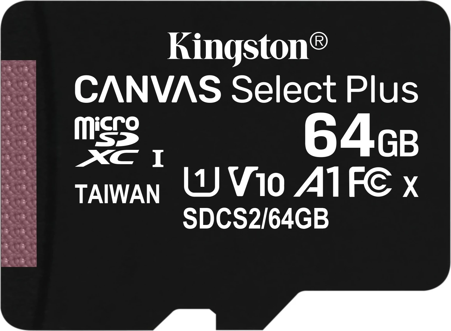 Kartelë microSDXC Kingston Canvas Select Plus 64GB, Class 10, UHS-I, e zezë