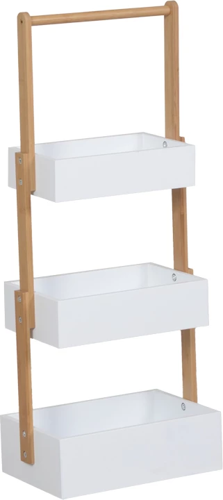 Raft dyshemeje Arvy, bambu, ngjyrë natyrale dhe e bardhë, 32x20x75.5cm