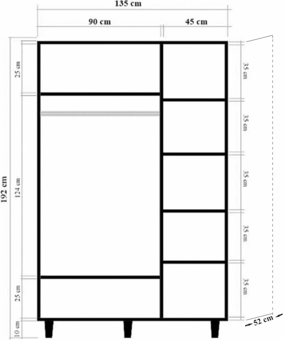 Dollap Hanah Home, Mode-220, ngjyrë lisi Sonoma