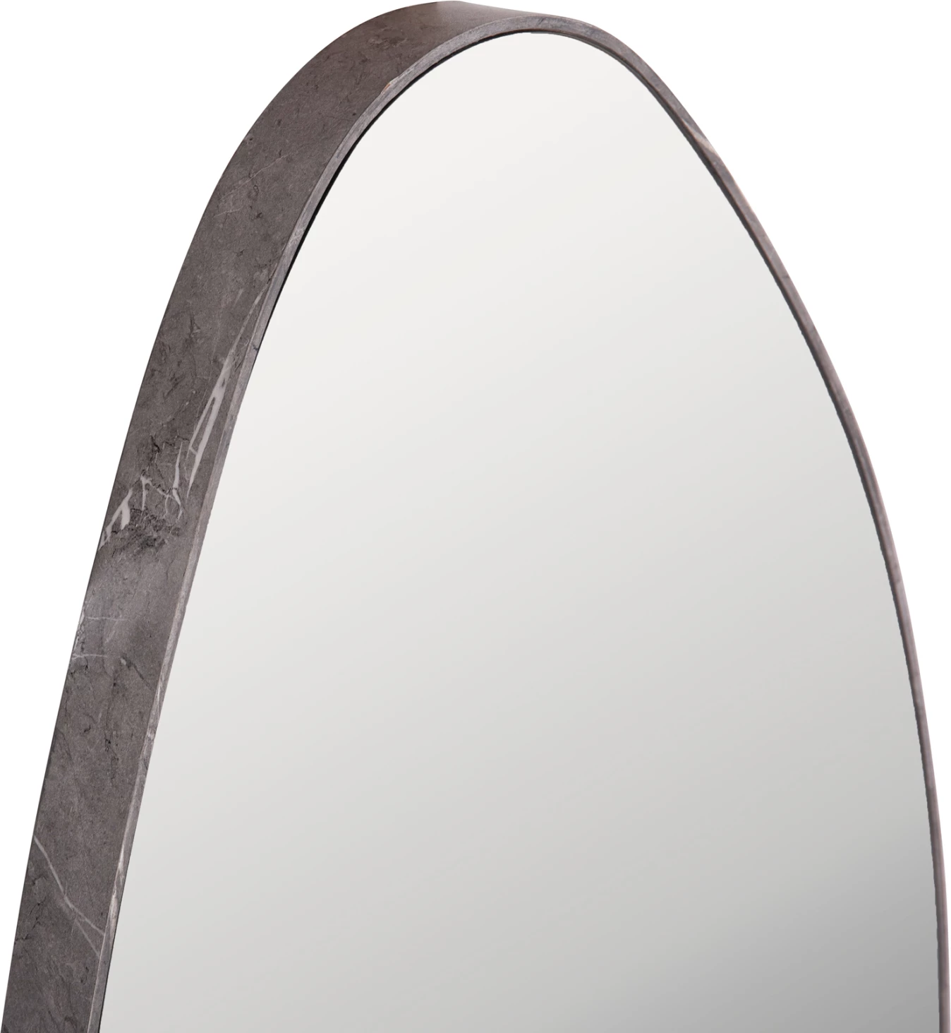 Pasqyrë muri, formë pike, kornizë MDF, ngjyrë mermeri gri, FH4488.02, 50x80 cm.