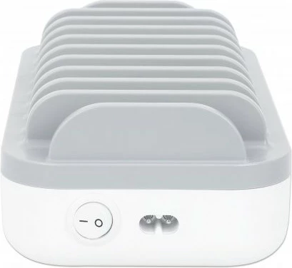 Stacion karikimi USB MANHATTAN 10 porta 120W bardhë/gri