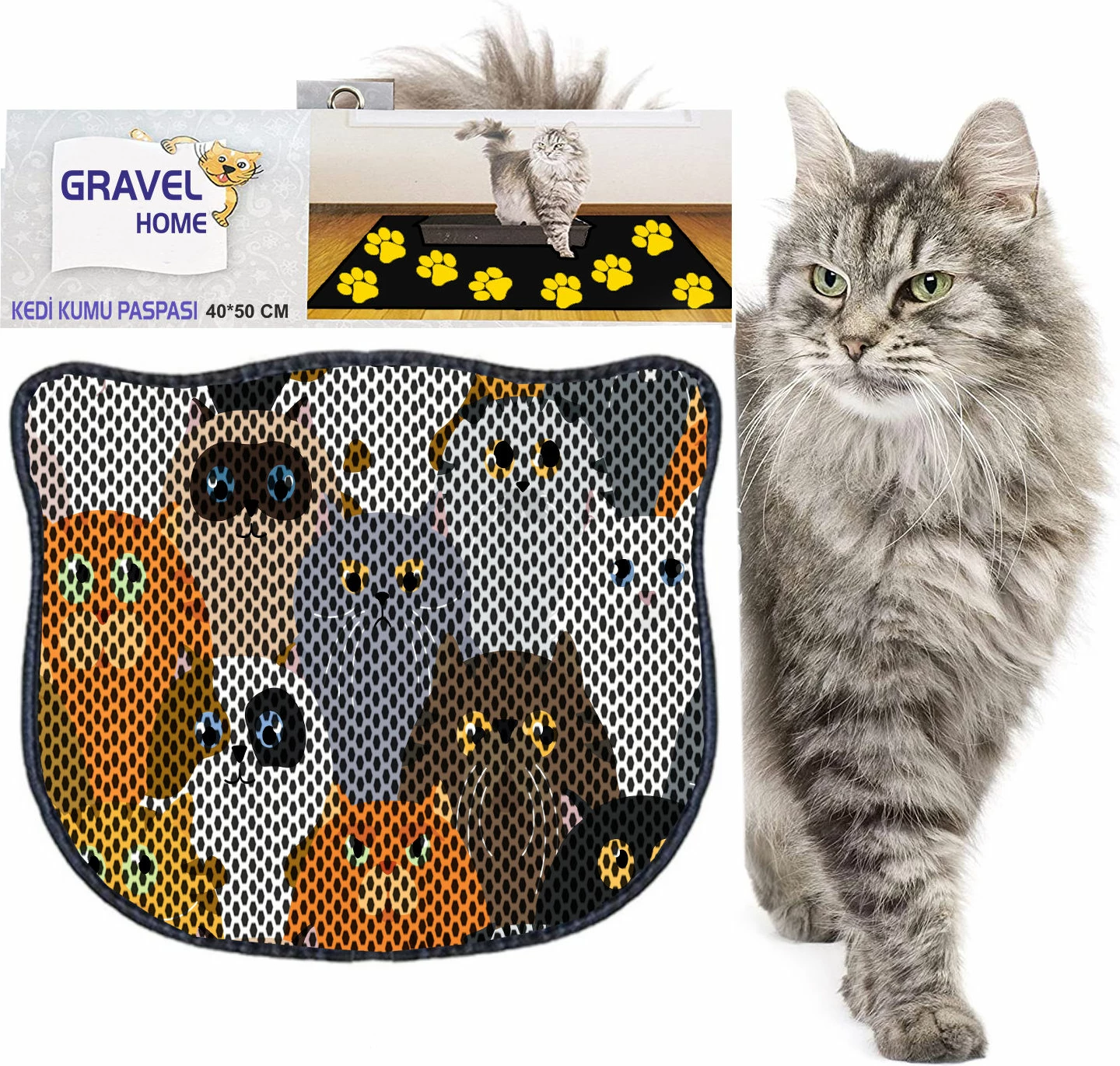 Tapet për rërë të maceve, shumëngjyrësh, Kdkafa0008