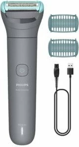 Trymer trupi Philips Bodygroom Series 3000 BG3480/15, bateri Li-ion 80 min, i papërshkueshëm nga uji, gri