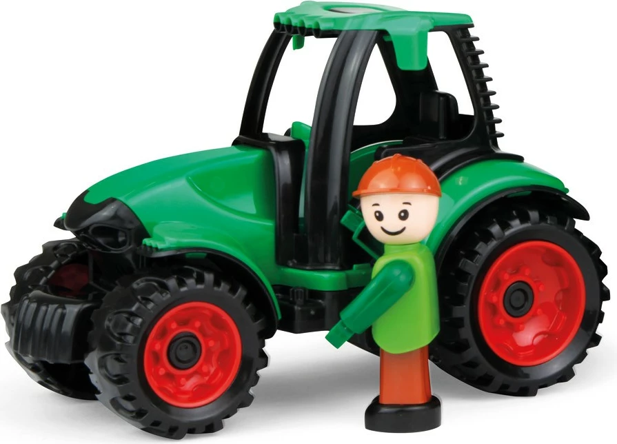 Lodër traktor plastik Lena Truckies 17 cm, gjelbër/kuqe/zezë