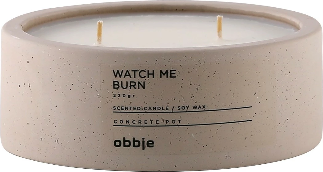 Qiri dekorativ, enë betoni, aromë amber, Watch Me Burn Flat