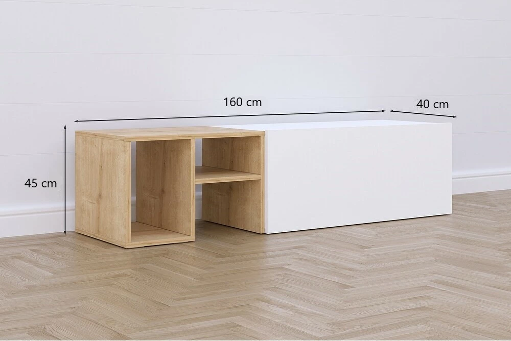 TV Komodë Maze, e bardhë/ e kaftë