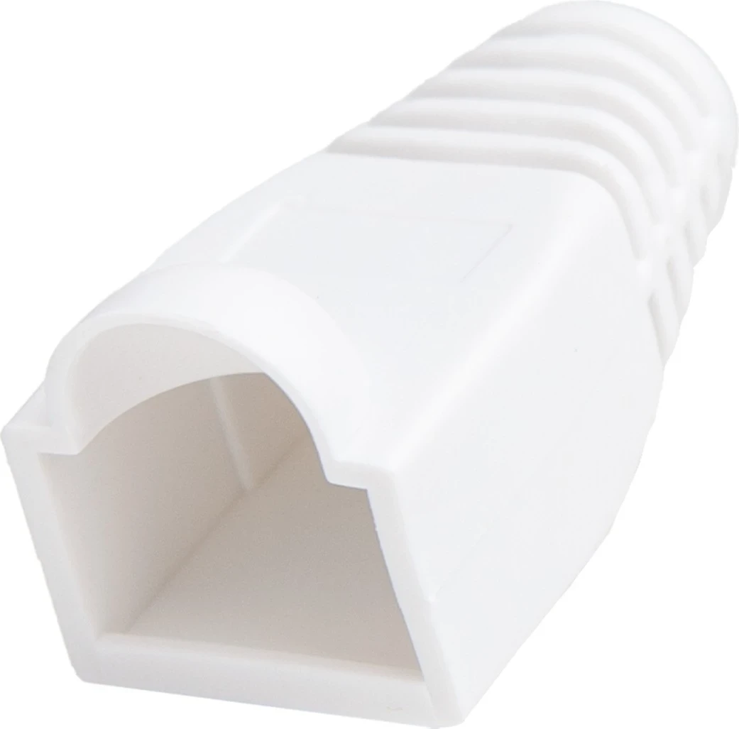 Mbështjellës RJ45 Unitek, 6 mm, 100 copë, e bardhë