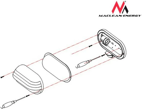 Llambë muri Maclean MCE33 me sensor lëvizjeje, 60W, E27, e zezë