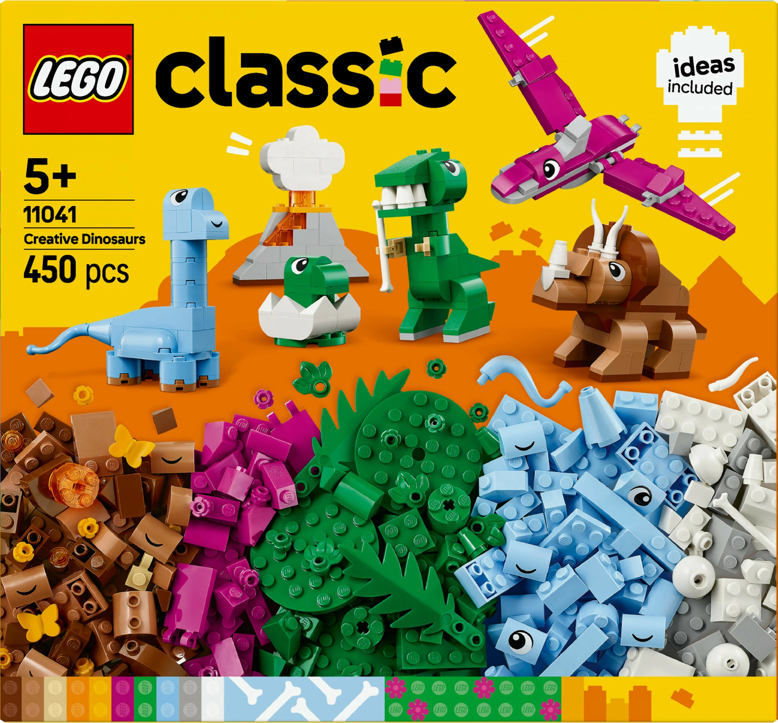 Set ndërtimi LEGO Classic 11041 Kreative Dinosaurier, 450 pjesë, shumëngjyrësh