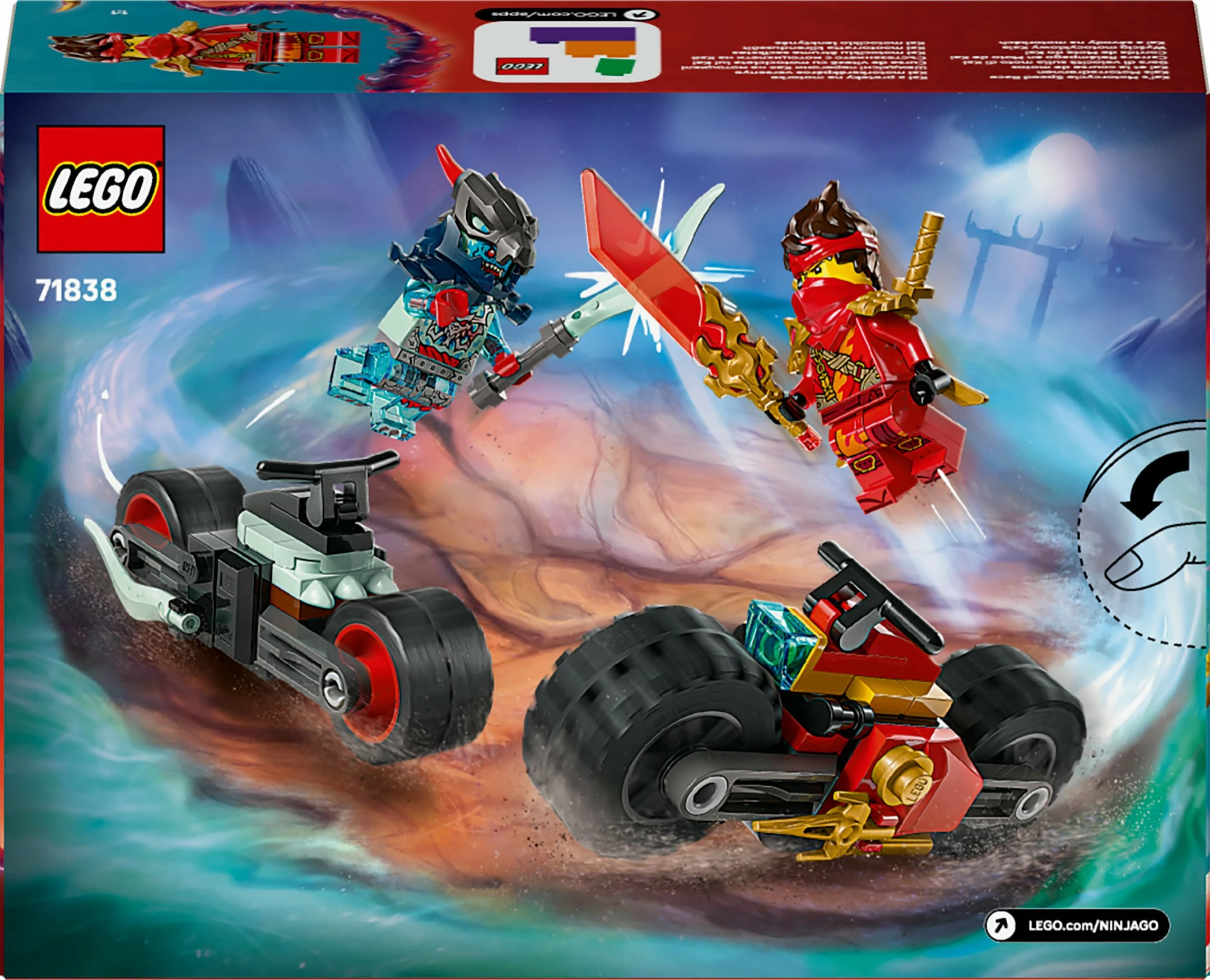 Set LEGO NINJAGO Kai's Motorcycle Race 71838, 79 copë, 6+