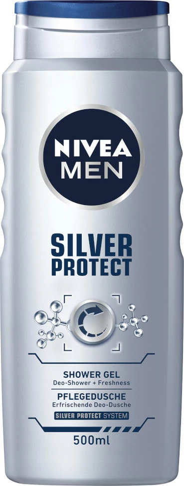Shower gel për meshkuj Nivea Silver Protect 500ml
