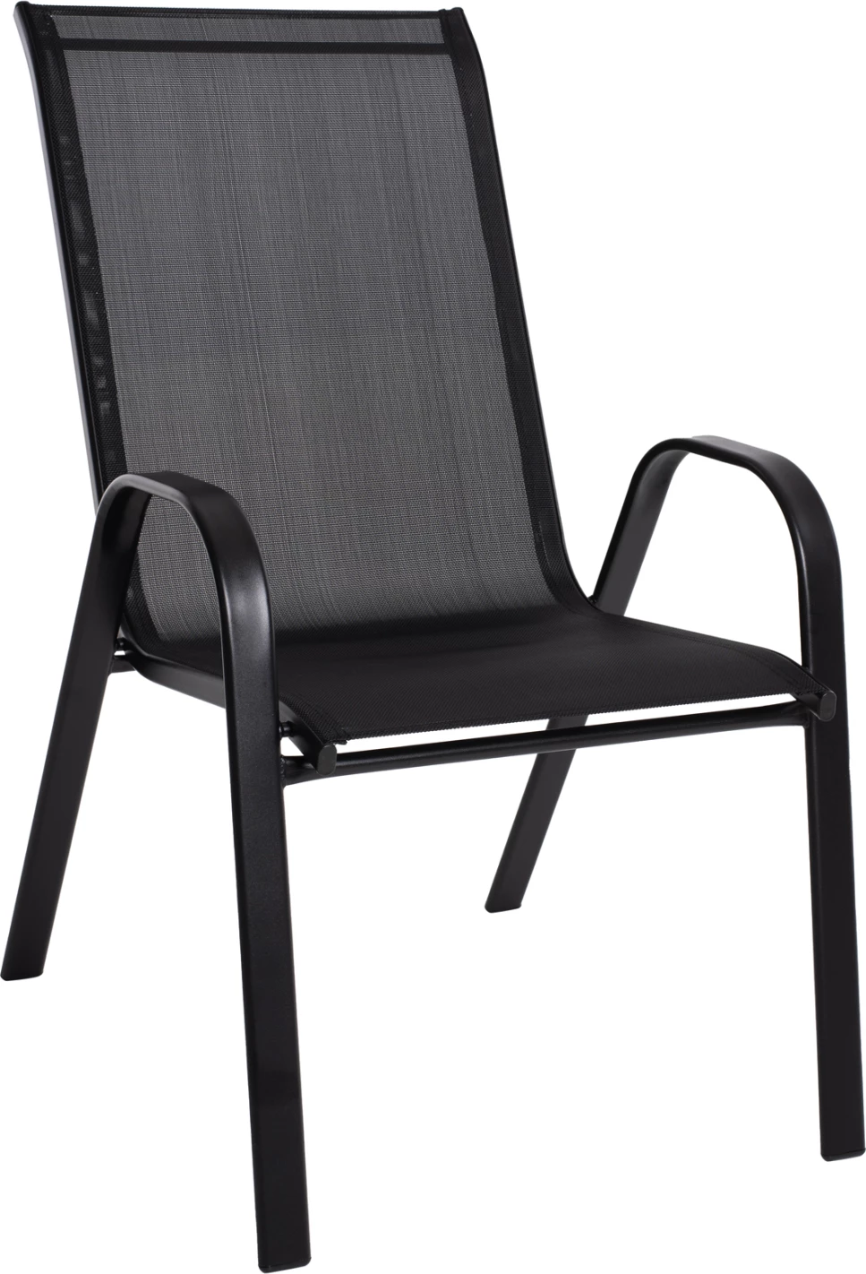 Karrige për jashtë LEON FH5000.03, metal i zi-tekstilene e zezë, 55x77x95H cm