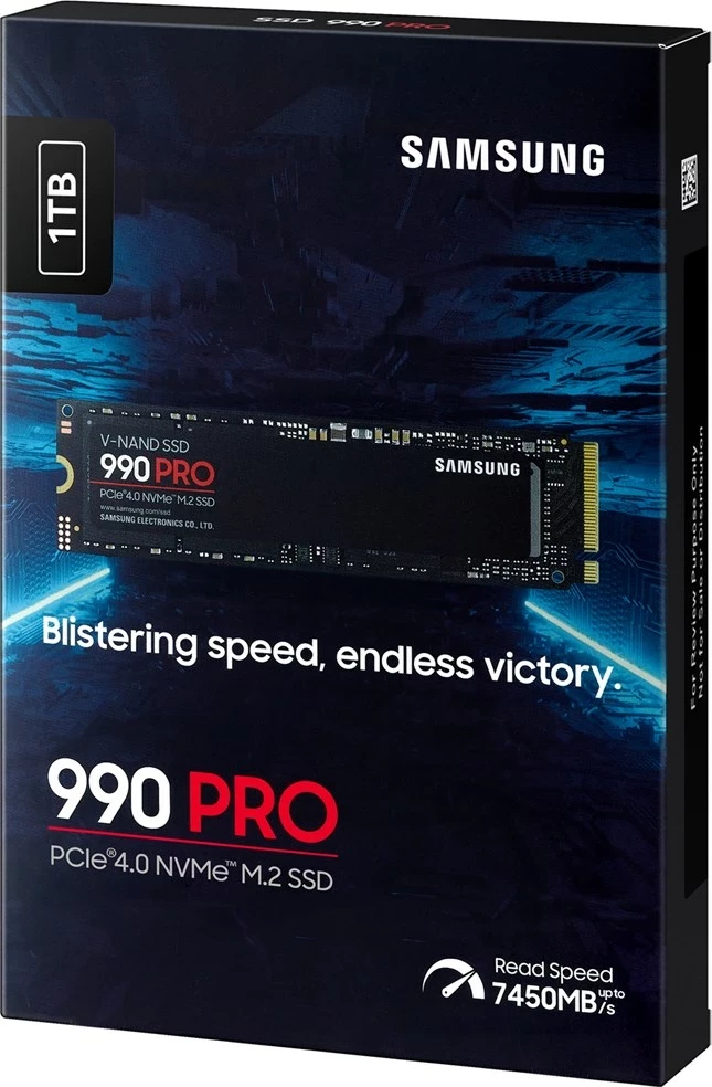 SSD Samsung 990 PRO, 1 TB, M.2, PCI Express 4.0, NVMe, Zi