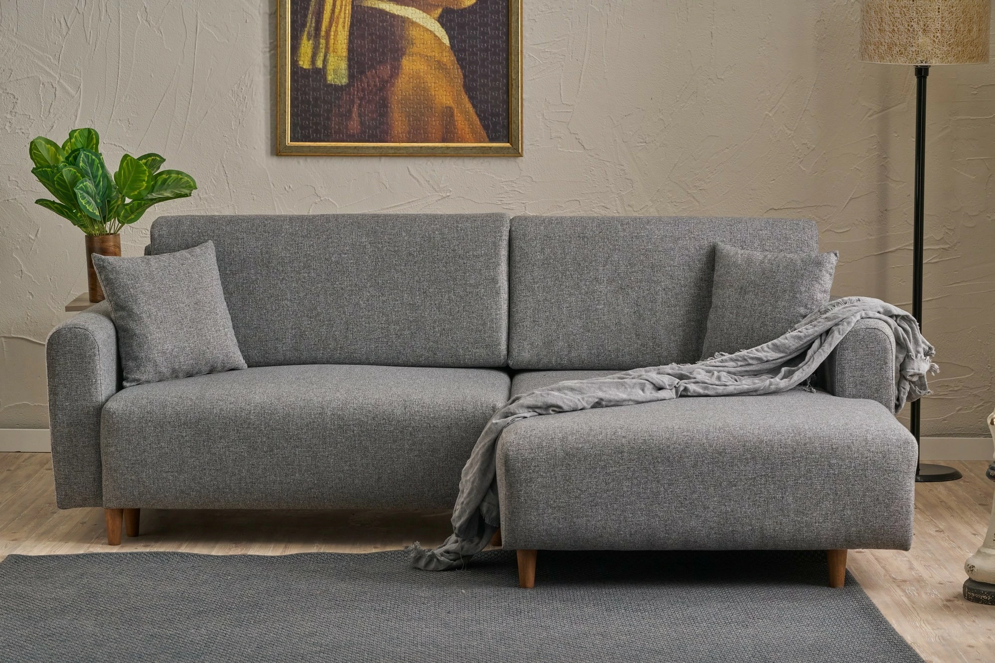 Kënd-sofë krevati Atelier del Sofa, kënd djathtas, ngjyrë gri