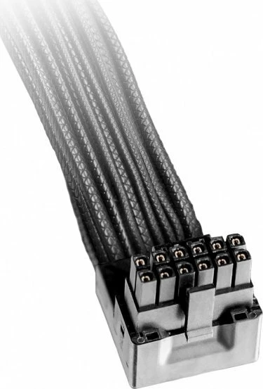 Kablle energjie 12VHPWR PCIe, be quiet!, BC073, 0.7 m, 12-pin x2, 90°, 600 W, e zezë