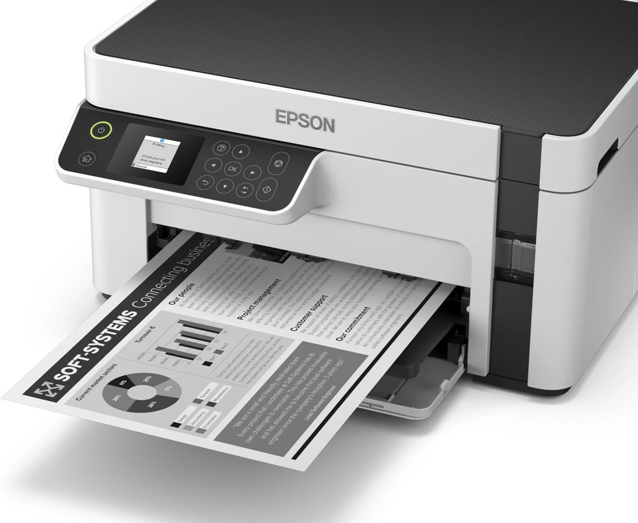 Printer Epson EcoTank M2120, Inkjet, Wi-Fi, Bardhë