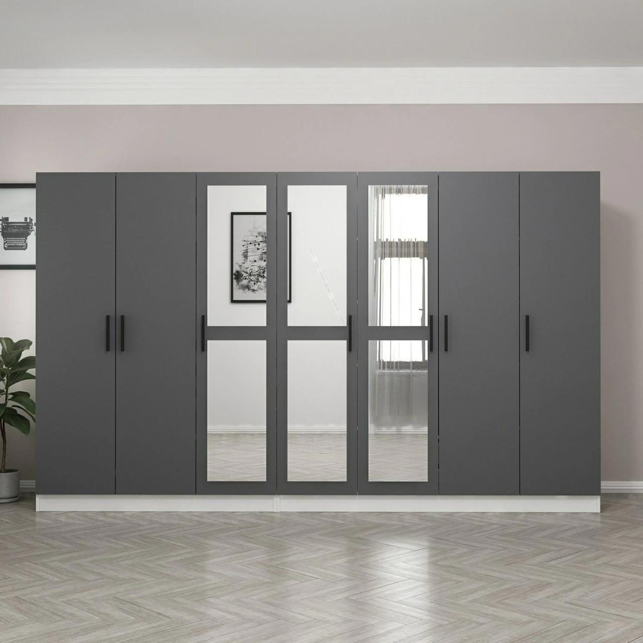 Dollap Skye Decor, ngjyrë antracit, 315x210x52cm