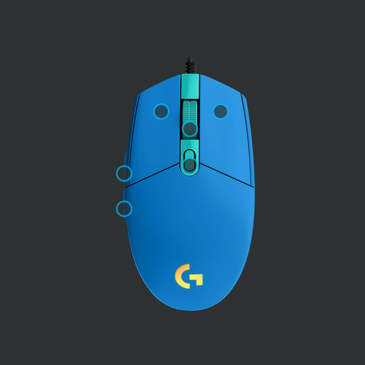 Maus gaming Logitech G203 LIGHTSYNC, USB, 8000 DPI, kaltër
