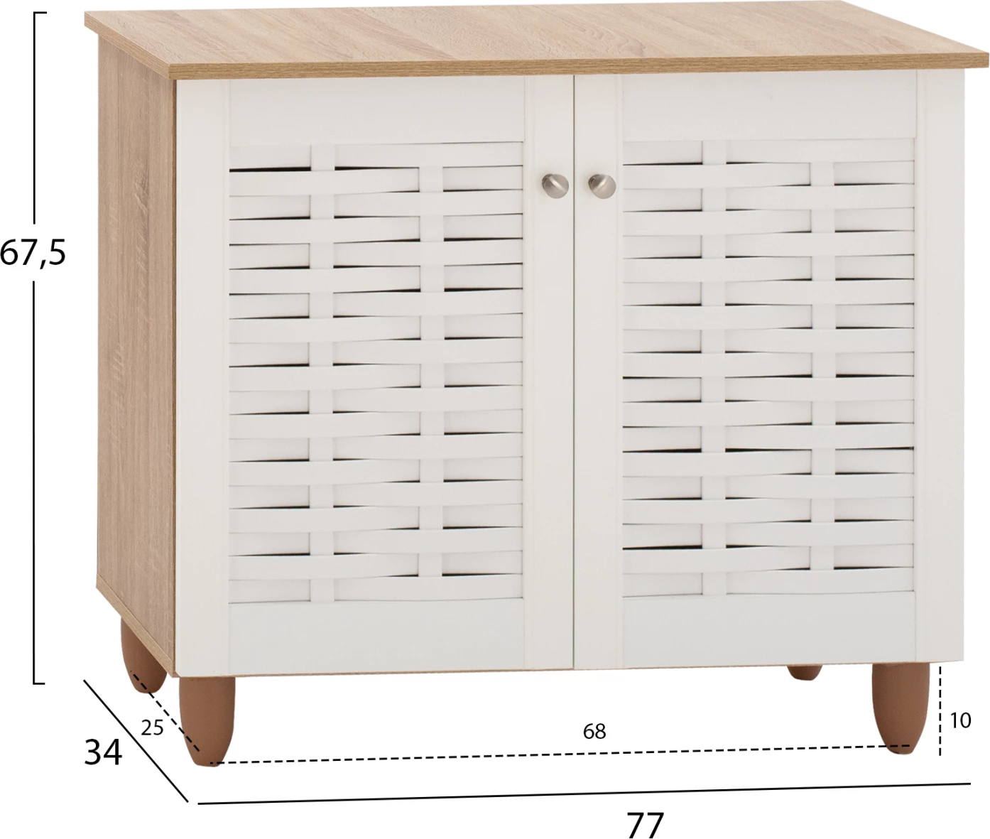 Raft këpucësh FH2208.06, sonama-bardhë, 77x34x67,5 cm