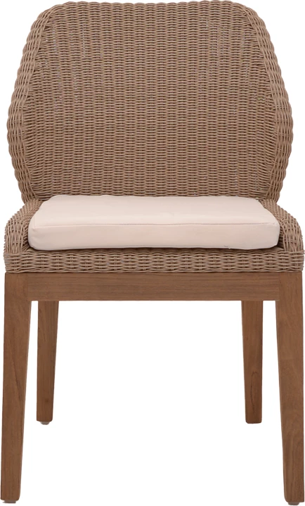 Karrige Swinton skelet alumini këmbë druri teak ngjyrë natyrale dhe pe rattan 53x63x86cm