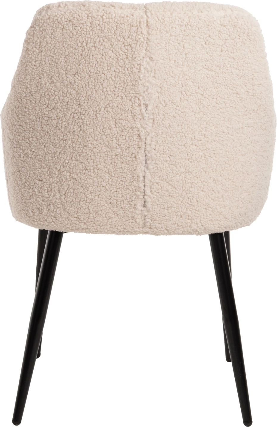 Karrige Shelly, pëlhurë Teddy, këmbë metali të zeza, 57x55x87H cm., set prej 2 copë