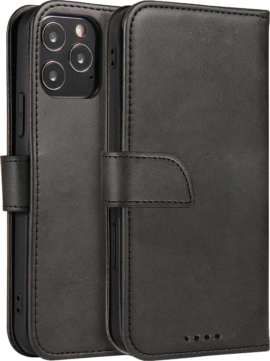 Mbështjellës Hurtel Magnet Case për Motorola Moto E32, me kapak, funksion mbajtësi, i zi