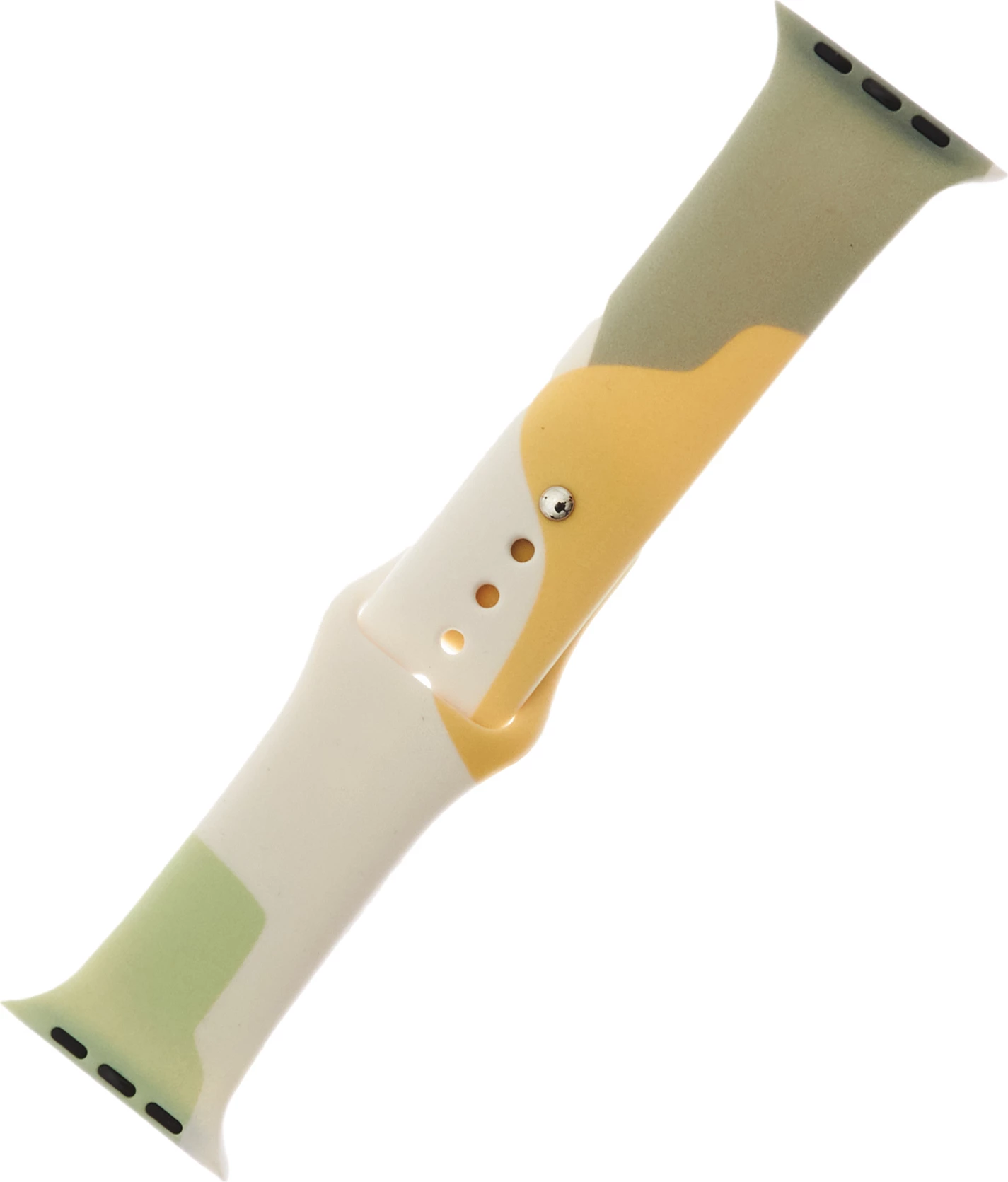 Rrip silikoni për Apple Watch Hurtel Moro Band, model 49mm/45mm/44mm/42mm, gjelbër/bardhë/verdhe