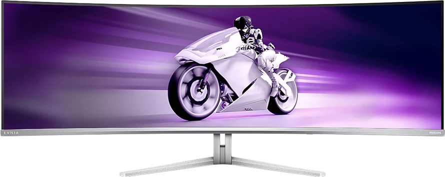 Monitor gaming PHILIPS Evnia 8000 49M2C8900, 49\", QD-OLED i lakuar 1800R, Dual QHD 5120x1440, 240Hz, 0.03ms, USB-C PD 90W, i bardhë