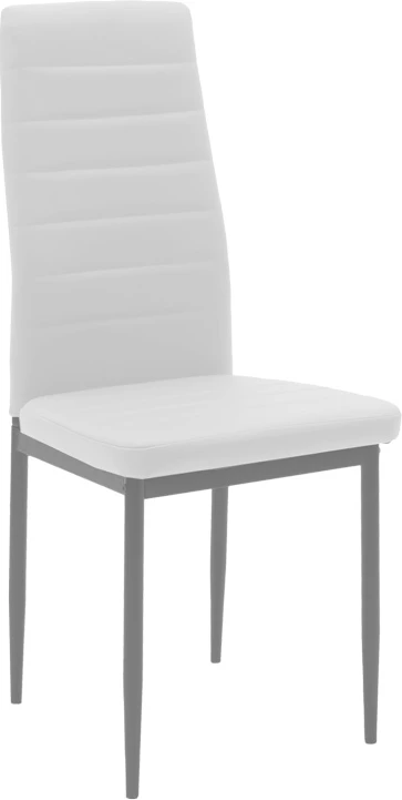 Tavolinë me karrige Julita-Parker, set 5 copë, MDF e bardhë, këmbë natyrale, D80x73cm