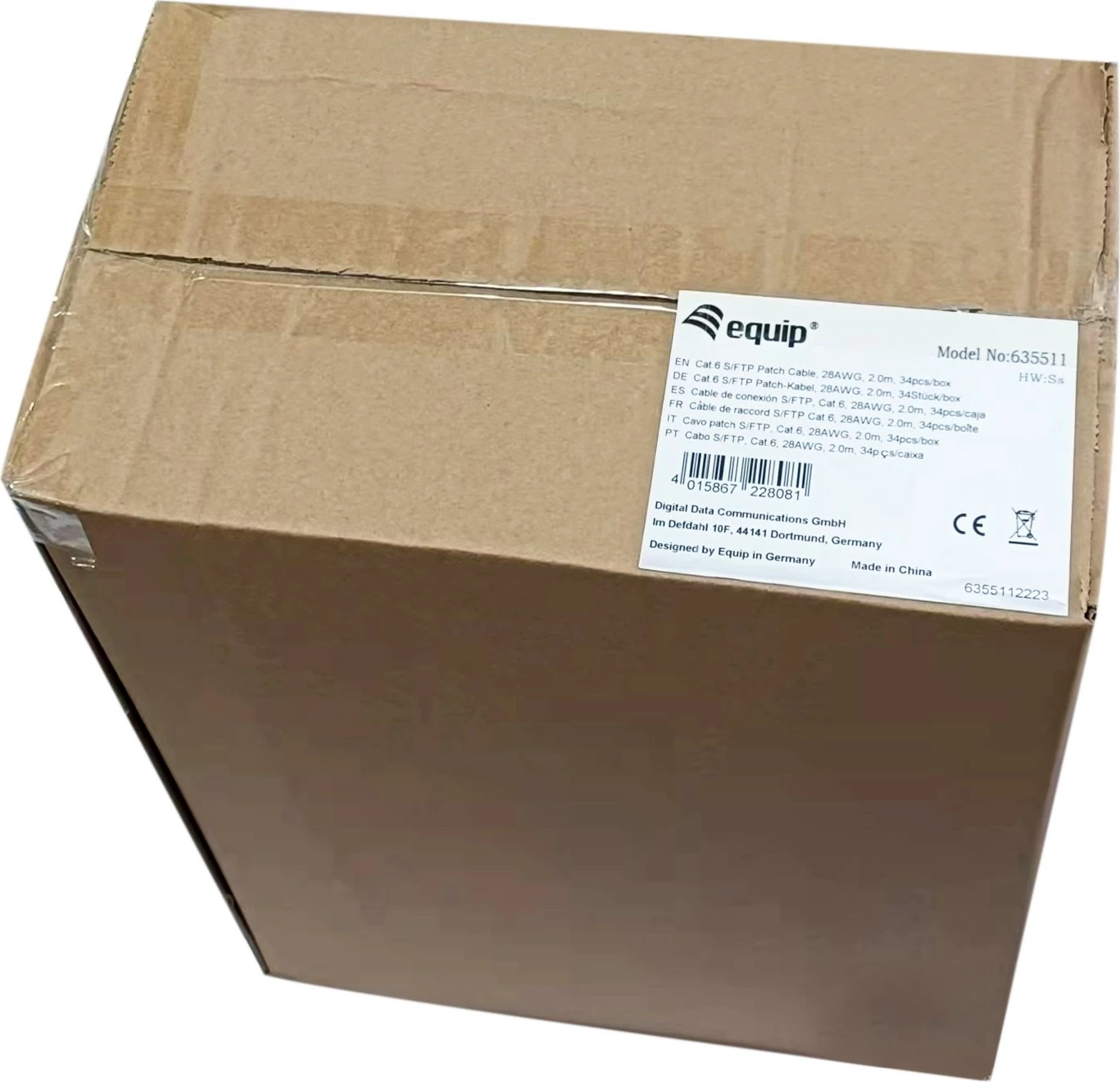 Kabllo rrjeti Cat6 Equip 2m S/FTP, RJ-45, e bardhë