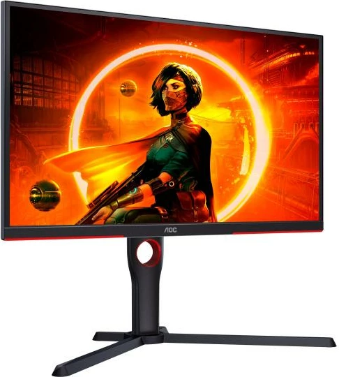 Monitor, AOC, 25G3ZM/BK, 24.5-inch FHD 1920x1080 240 Hz 1 ms VA Flat, Black/Red