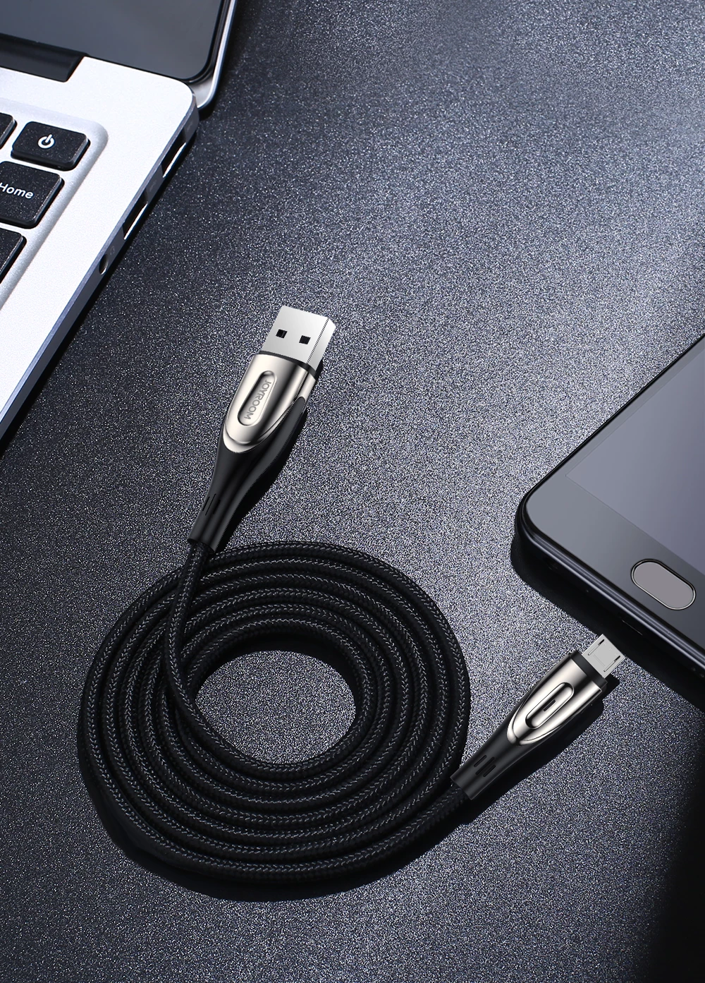 Kabllo Joyroom Sharp Series S-M411, USB-A në micro USB, 1.2m, 3A, e zezë