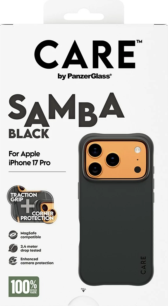 Mbështjellës PanzerGlass CARE Samba black MagSafe për iPhone 17 Pro
