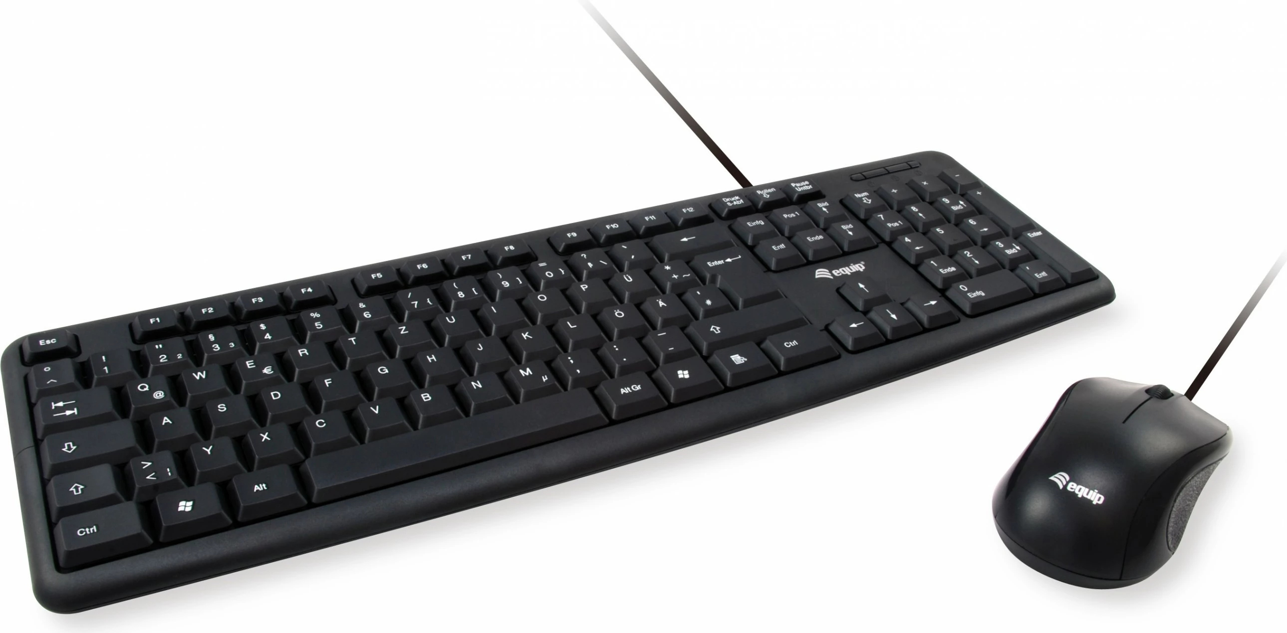 Tastierë me maus Equip 245203, full-size, USB, QWERTY, e zezë