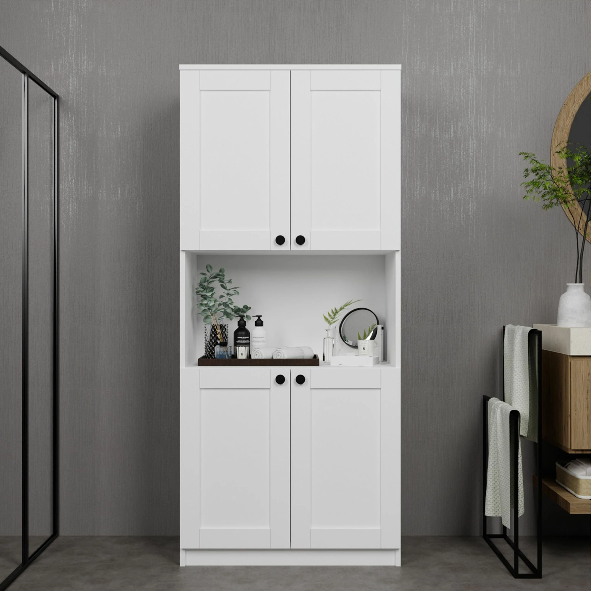 Dollap multifunksional, ngjyrë e bardhë, Skye Decor Lucas 1600-102